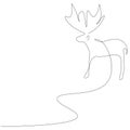 Christmas deer line drawing design. Vector Royalty Free Stock Photo
