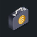 Money briefcase - Isometric 3D illustration.