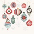 Christmas greeting card with decorative Christmas balls