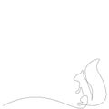 Squirrel animal silhouette draw. Vector illustration Royalty Free Stock Photo