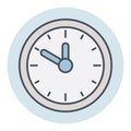 Filled color outline icon for clock.