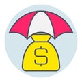 Filled color outline icon for insurance.