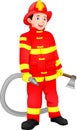 Cute boy Firefighter isolated on white background