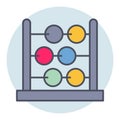 Filled color outline icon for abacus. Royalty Free Stock Photo