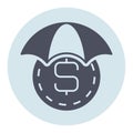 Flat glyph icons for money insurance.