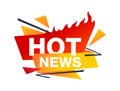 Hot News icon - burning stripe with text