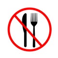 No eating icon in flat style. Starvation symbol