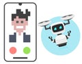 Smart robot helping mobile customer service.