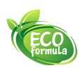 Eco formula icon for natural products Royalty Free Stock Photo