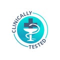 Clinically tested badge mediically proven stamp Royalty Free Stock Photo