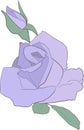Rose in vector line art Royalty Free Stock Photo