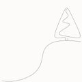 Christmas tree silhouette drawing. Vector Royalty Free Stock Photo