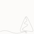 Christmas tree silhouette drawing. Vector Royalty Free Stock Photo