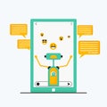 Vector illustration Communication with a chatbot concept