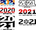 Big collection of 2021 Happy New Year signs. Set of 2021 Happy New Year symbols. Royalty Free Stock Photo