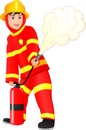 Cute boy Firefighter isolated on white background