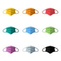 Protective mask icon set