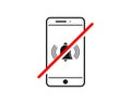 Touch Android Mobile Phone - Please Mute your Mobile Phone , Silent Mobile phone, Volume Off Icon Royalty Free Stock Photo