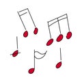 Hand-drawn vector musical notes. Musical notation. Flat.