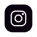 Black & white filled instagram logo icon with rounded corners