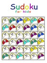 Coloring simple children sudoku stock vector illustration