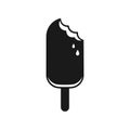 Popsicle ice cream with bite simple icon illustration