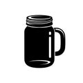 Mason jar mug silhouette vector icon design