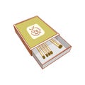 Matchbox with matchsticks - vector illustration Royalty Free Stock Photo