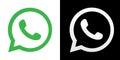 Whatsapp logo icon. black , white and green color
