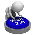 Web 2.0 Button Means Website Platform And Type