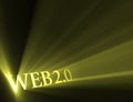 Web 2.0 version sign shining light flare Royalty Free Stock Photo