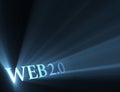 Web 2.0 version sign shining light flare Royalty Free Stock Photo