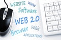 Web 2.0 word scheme and computer keyboard Royalty Free Stock Photo