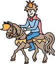 Prince on horse illustration design Royalty Free Stock Photo