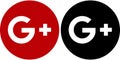 Google plus logo icon on white background Royalty Free Stock Photo