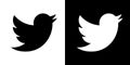 Twitter black and white social media icon.