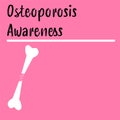 Osteoporosis awareness poster on pink background with copy space for bone disease and arthritis education for aging populations.