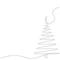 Christmas tree silhouette drawing on white Royalty Free Stock Photo