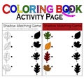 Shadow Matching Game. Fall Leaf Puzzle Game for Kids coloring book. Black White and Color version. Royalty Free Stock Photo