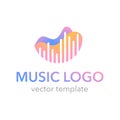 Music app, concert, recording studio logo template Royalty Free Stock Photo