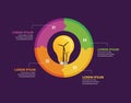 Green energy infographics vector illustration, wind energy, bulb Royalty Free Stock Photo