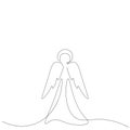 Christmas card. Christmas angel line draw Royalty Free Stock Photo