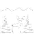WeChristmas tree silhouette drawing on white Royalty Free Stock Photo