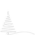 Christmas tree silhouette drawing on white Royalty Free Stock Photo