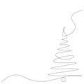 Christmas tree silhouette drawing on white Royalty Free Stock Photo