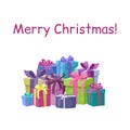 Colourful wrapped Christmas, New Year, birthday gift boxes set Royalty Free Stock Photo