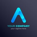 Letter A Gradient Purple. Abstract Shape. Vector Logo Design Template Royalty Free Stock Photo