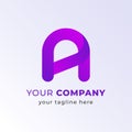 Letter A Gradient Purple. Abstract Shape. Vector Logo Design Template Royalty Free Stock Photo