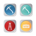 Hoe, box tool button icon vector, background color.