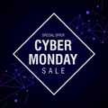 Cyber Monday Sale modern futuristic banner.